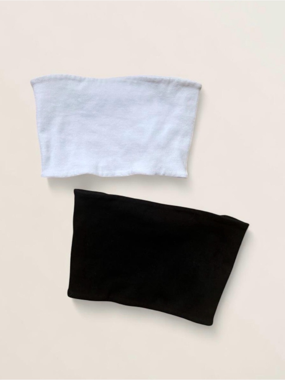 Zara 2-Pack Black & White Ribbed Tube Top
